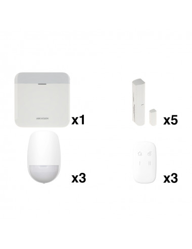 Hikvision DS-PWA64-Kit-WE-31 - Alarme Sans Fil Idéale pour Appartements et Bureaux