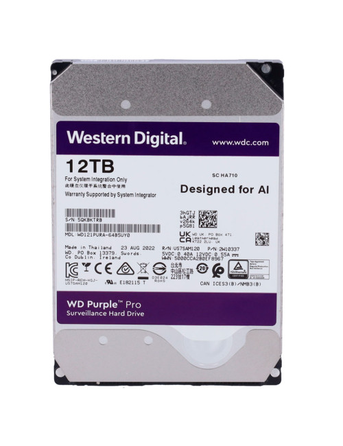 Western Digital WD121PURZ-64B5UY0 - Disque Dur 12 TB pour DVR