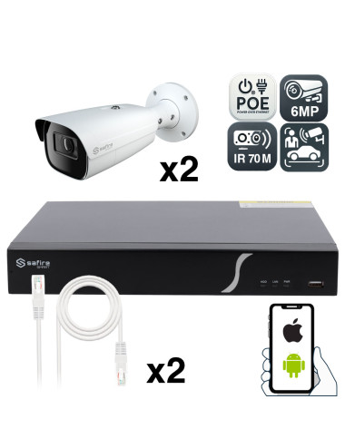 Kit Vidéosurveillance 6MP avec 2 Caméras et Détection Intelligente