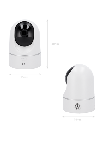 Eufy EUFY-INDOORCAM-E220 - Caméra de Surveillance Intérieure 2K