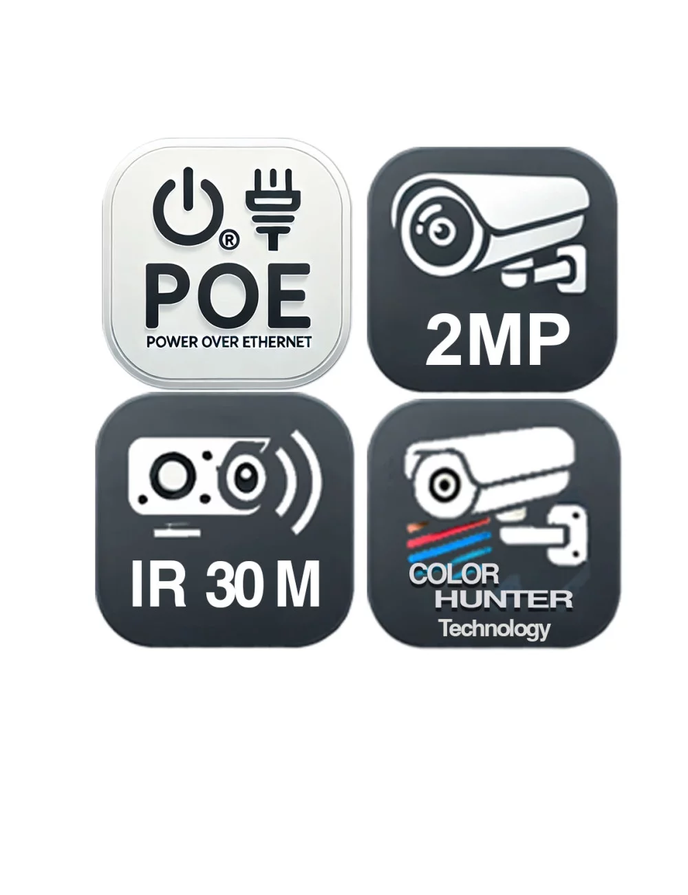 Kit Vidéosurveillance 2MP avec 4 Caméras Uniview ColorHunter et Détection Intelligente