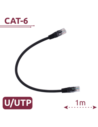 Safire UTP6-H-1BK - Câble Ethernet Catégorie 6 1 mètre