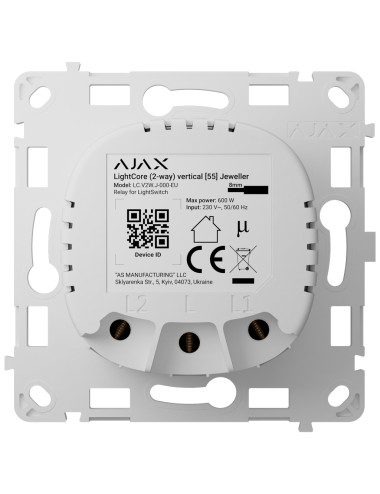 Ajax LightCore (2 Way) Vertical - Relais pour interrupteur intelligent